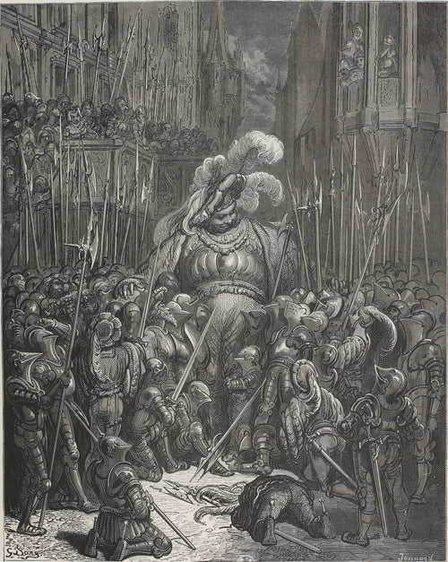 Gustave Doré — Gargantua Takes Leave of His Soldiers | Wood Engraving Print