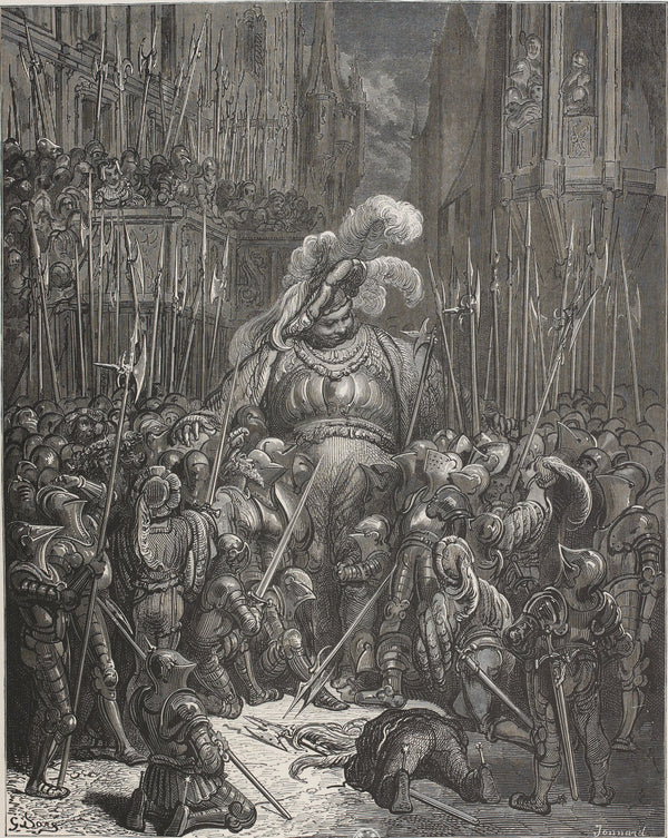Gustave Doré — Gargantua Takes Leave of His Soldiers | Wood Engraving Print