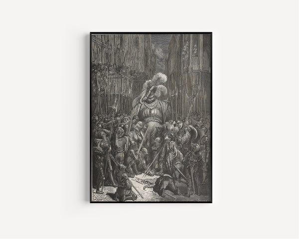 Gustave Doré — Gargantua Takes Leave of His Soldiers | Wood Engraving Print