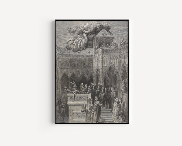 Gustave Doré — Gargantua and the Abbey of Thélème | Wood Engraving Print