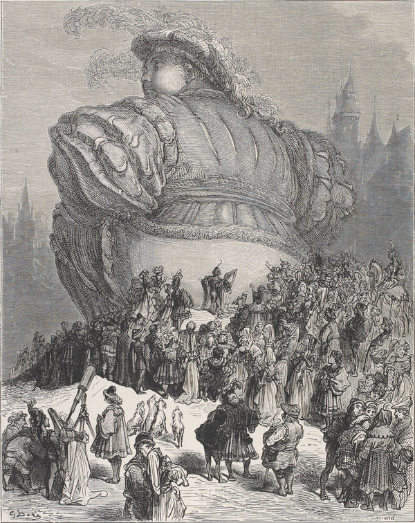 Gustave Doré — Gargantua's Welcome to Paris | Wood Engraving Print