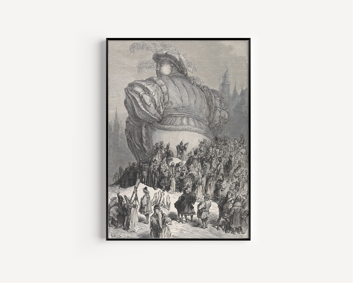 Gustave Doré — Gargantua's Welcome to Paris | Wood Engraving Print