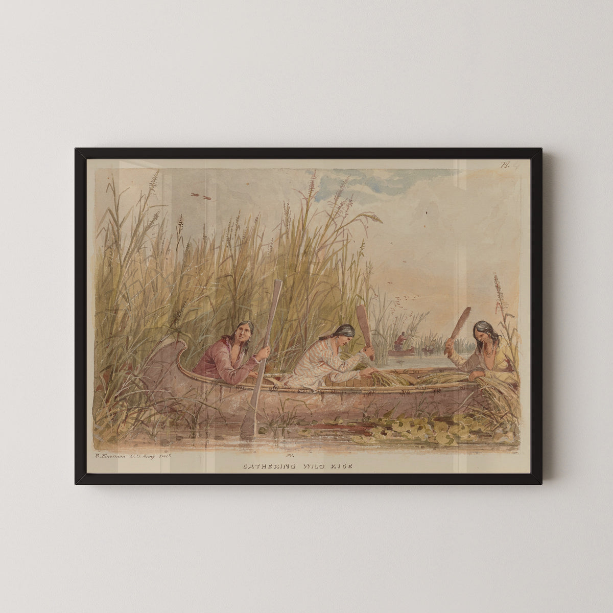 Seth Eastman — Gathering Wild Rice | Western Art Print