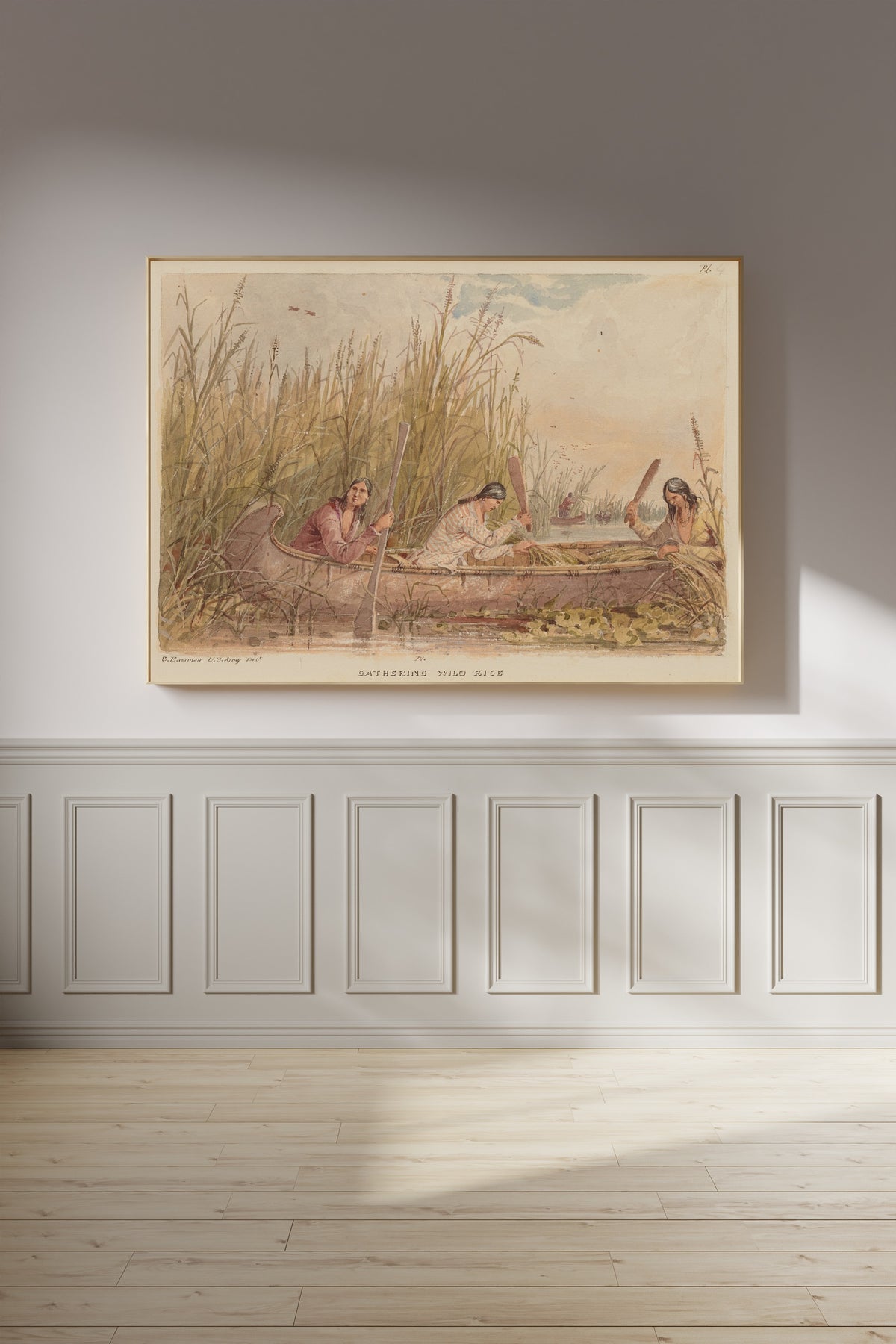 Seth Eastman — Gathering Wild Rice | Western Art Print