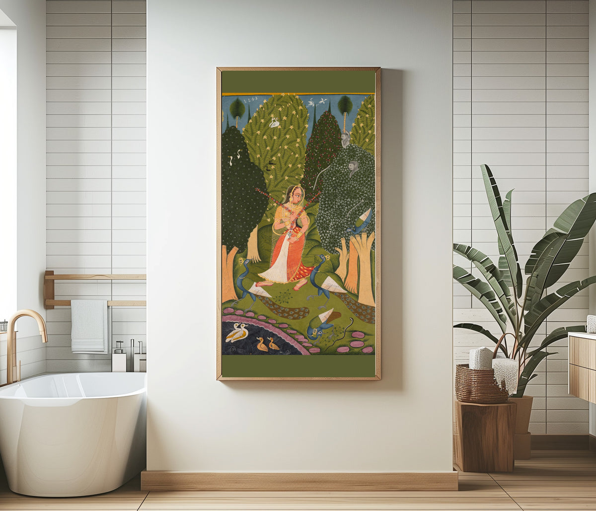 Raghogarh school — Gaudi Ragini, from a Ragamala Series | Indian Miniature Painting Print