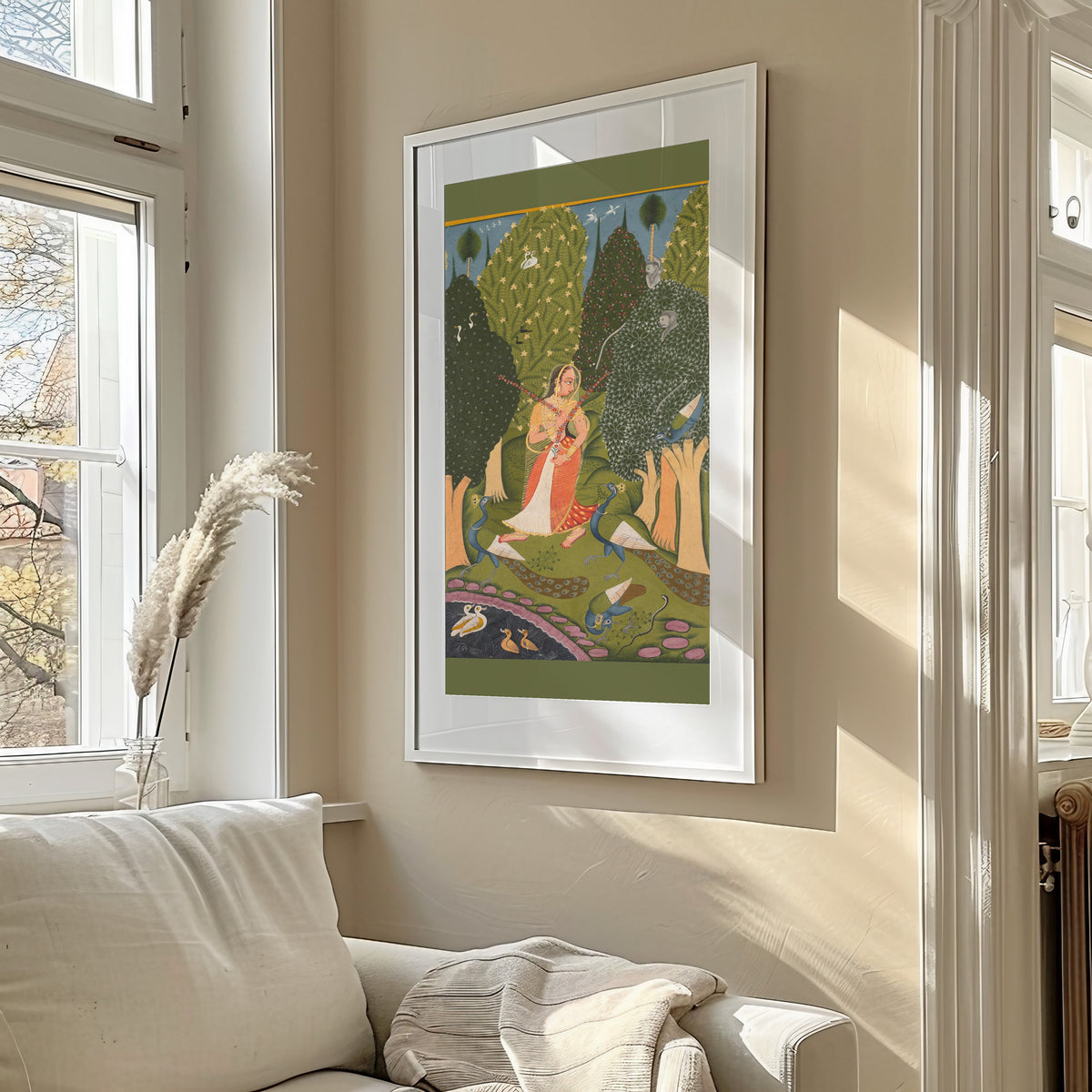 Raghogarh school — Gaudi Ragini, from a Ragamala Series | Indian Miniature Painting Print