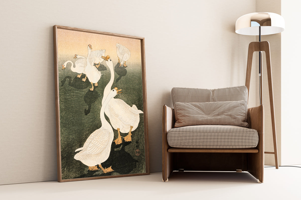 Ohara Koson — Geese | Japanese Bird & Flower Woodblock Print