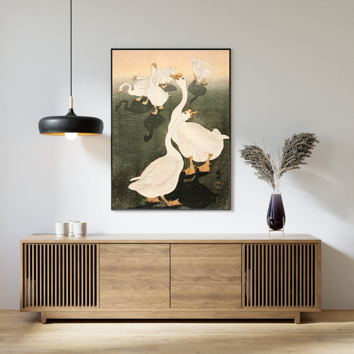Ohara Koson — Geese | Japanese Bird & Flower Woodblock Print
