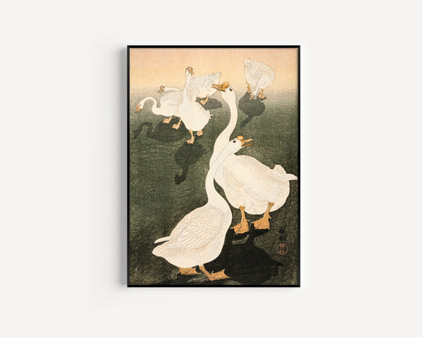 Ohara Koson — Geese | Japanese Bird & Flower Woodblock Print