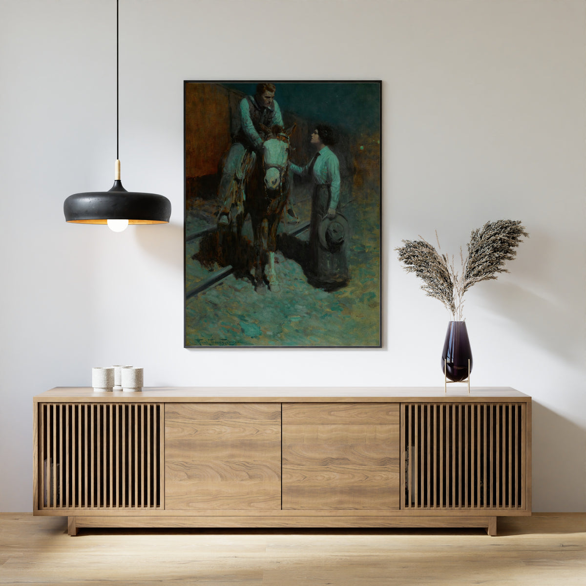Frank Tenney Johnson — Girl and Cowboy | Western Art Print