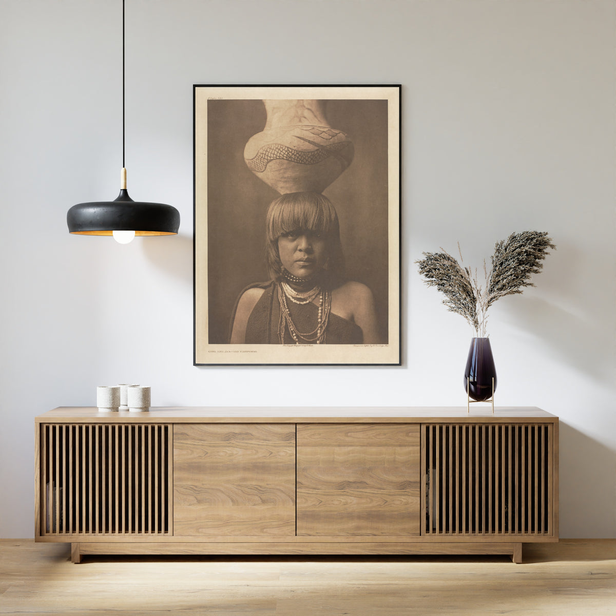 Edward S. Curtis — Girl and Jar, San Ildefonso | Vintage Photograph Print