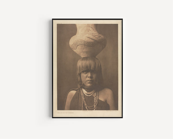 Edward S. Curtis — Girl and Jar, San Ildefonso | Vintage Photograph Print