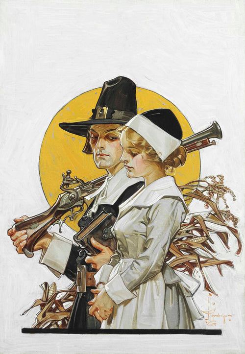 J.C. Leyendecker — Giving Thanks (Thanksgiving Couple) | Vintage Thanksgiving Print