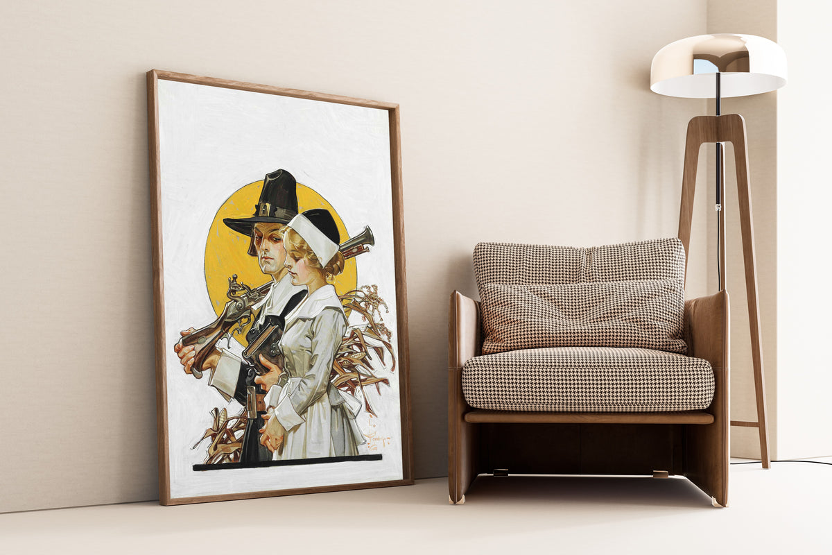 J.C. Leyendecker — Giving Thanks (Thanksgiving Couple) | Vintage Thanksgiving Print