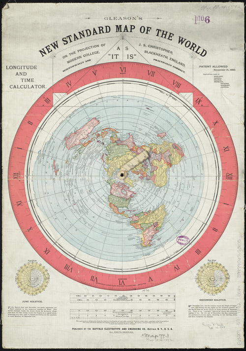 Alexander Gleason — Gleason's New Standard Map of the World | Antique World Map Print