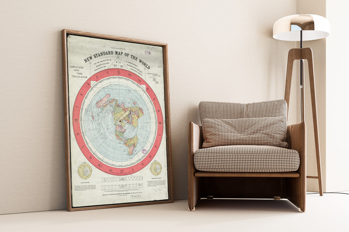 Alexander Gleason — Gleason's New Standard Map of the World | Antique World Map Print
