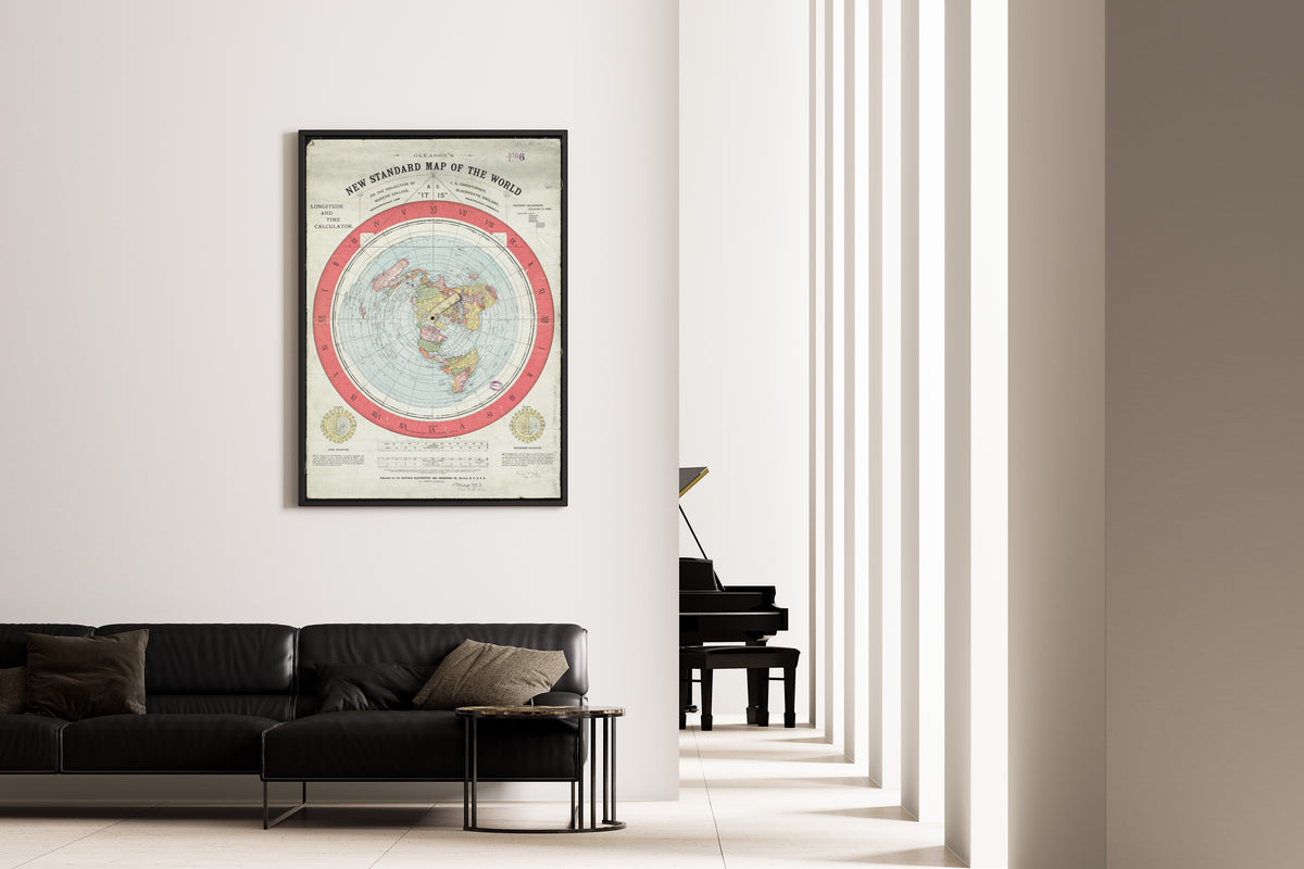 Alexander Gleason — Gleason's New Standard Map of the World | Antique World Map Print