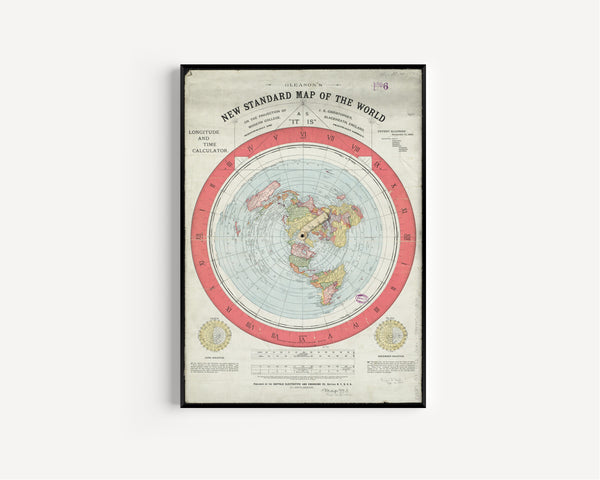 Alexander Gleason — Gleason's New Standard Map of the World | Antique World Map Print
