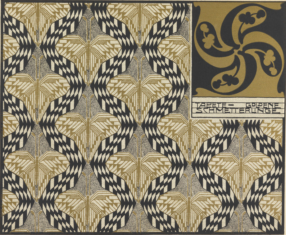 Koloman Moser — Golden Butterfly Wallpaper | Lithograph Print