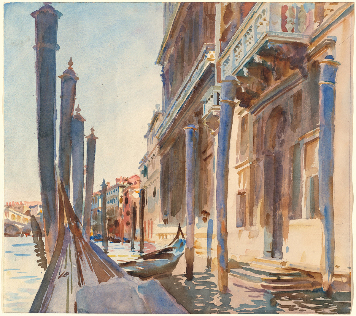 John Singer Sargent — Gondola Moorings on the Grand Canal | Fine Art Print