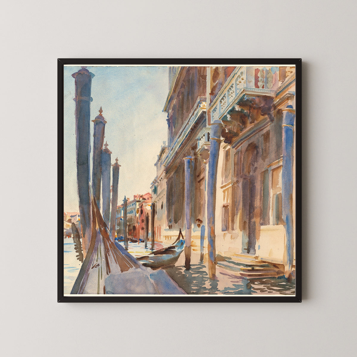 John Singer Sargent — Gondola Moorings on the Grand Canal | Fine Art Print