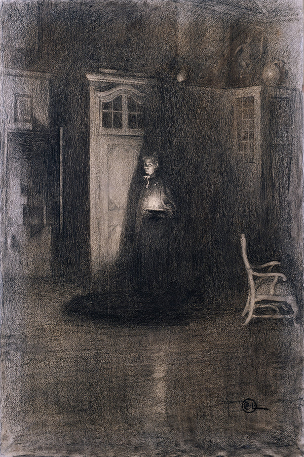 Carl Larsson — Good Night | Swedish Charcoal Drawing Print