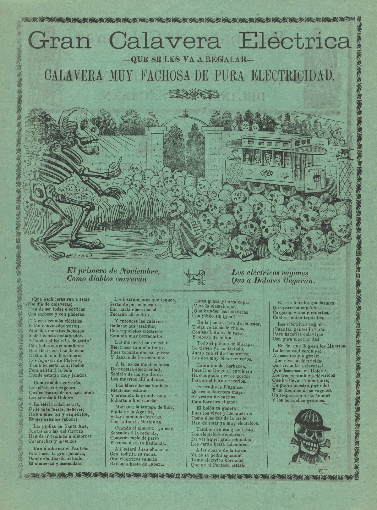 José Guadalupe Posada — Gran calavera eléctrica | Relief Print