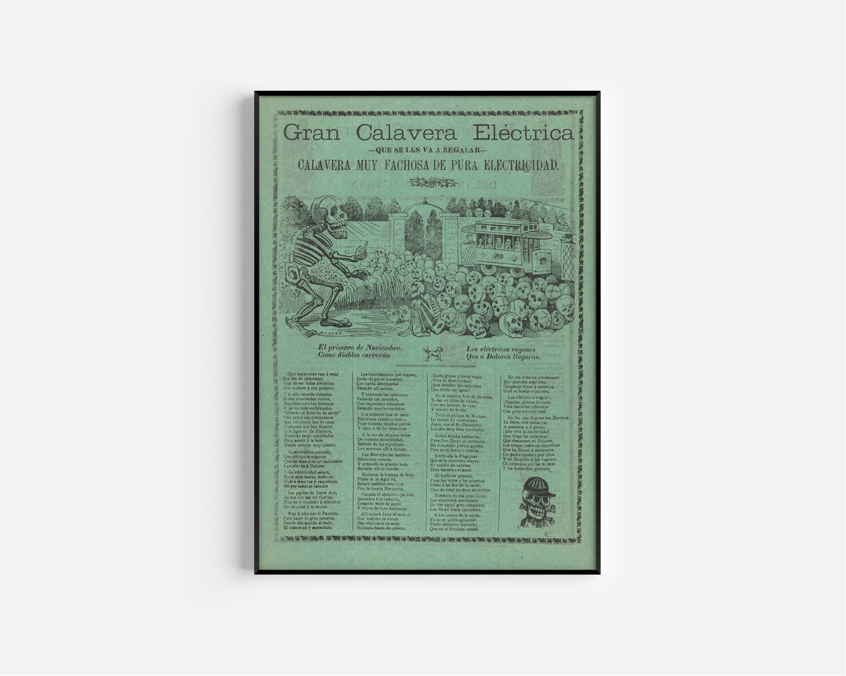 José Guadalupe Posada — Gran calavera eléctrica | Relief Print