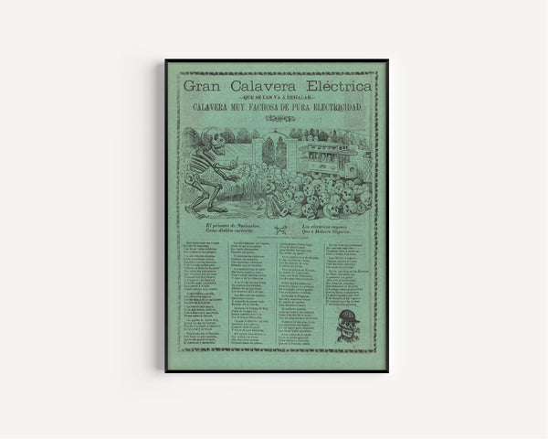 José Guadalupe Posada — Gran calavera eléctrica | Relief Print