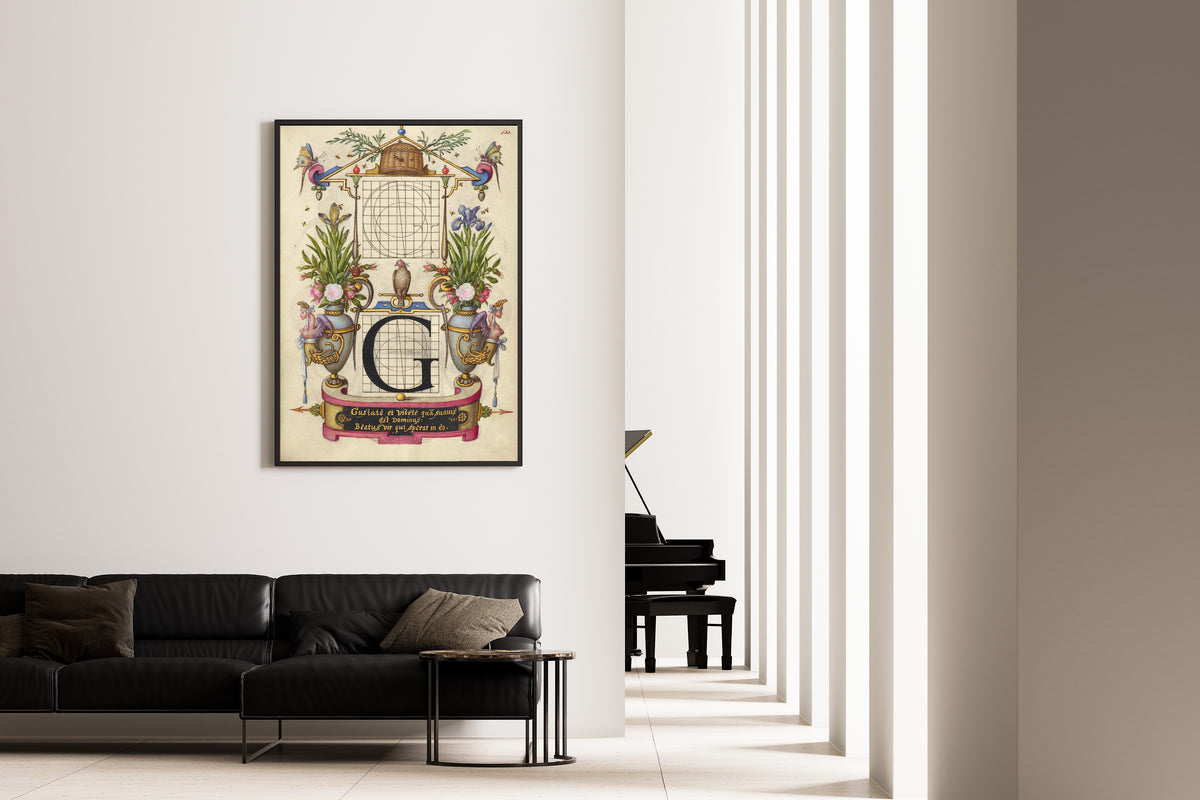 Joris Hoefnagel — Guide for Constructing the Letter G | Illuminated Calligraphy Print
