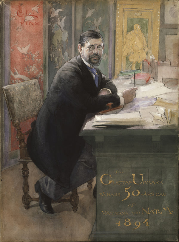 Carl Larsson — Gustaf Upmark, director of the Nationalmuseum | Swedish Watercolour Print