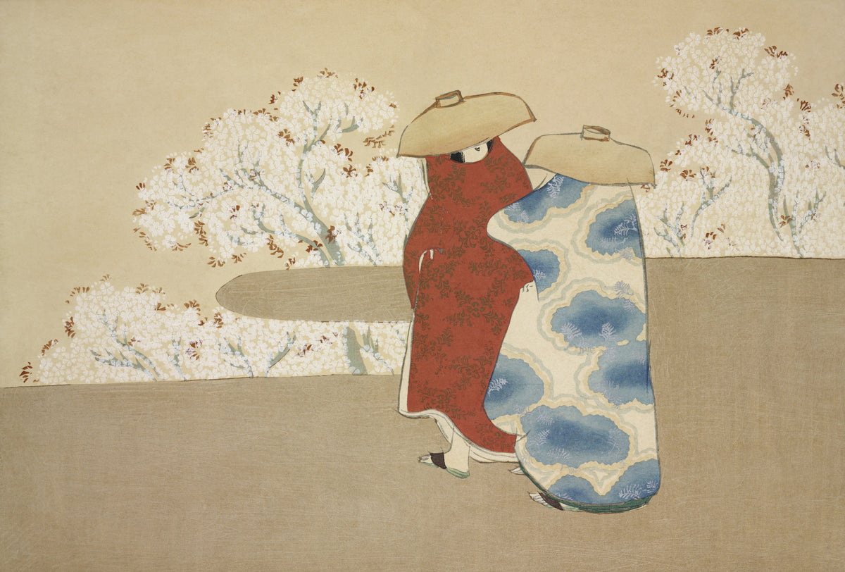 Kamisaka Sekka — Hanami season, from Momoyogusa | Japanese Woodblock Print