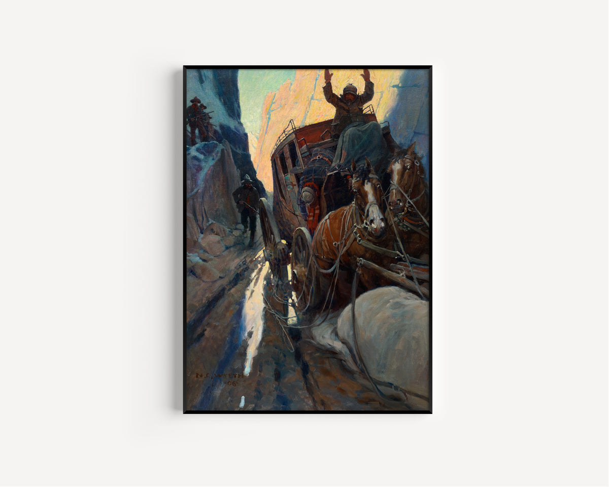 N. C. Wyeth — Hands Up! | Illustration Art Print
