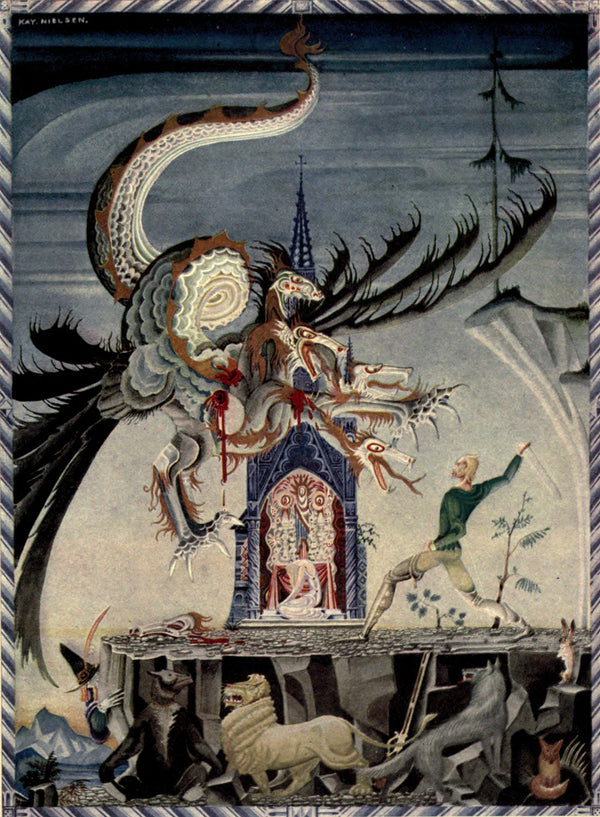 Kay Nielsen — Hansel and Gretel and Other Stories: The Dragon Made a Dart at the Hunter | Fairy Tale Illustration Print