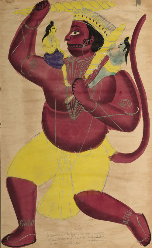 Kalighat painter — Hanuman | Kalighat Painting Print