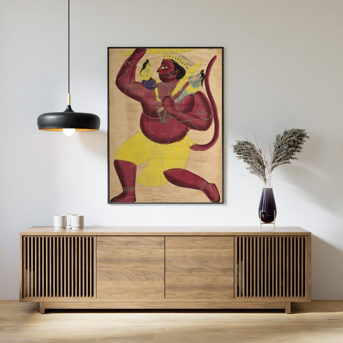 Kalighat painter — Hanuman | Kalighat Painting Print
