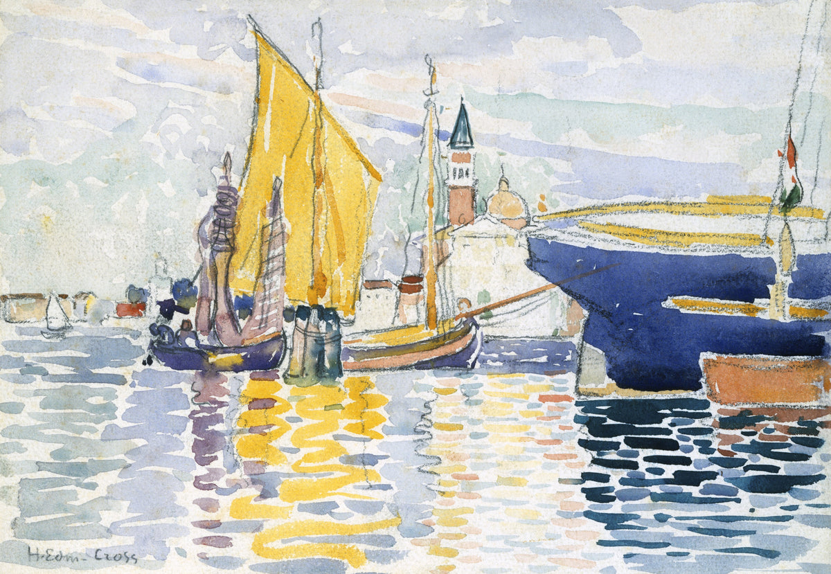 Henri-Edmond Cross — Harbour with Yellow Sails, Watercolour | Fine Art Print