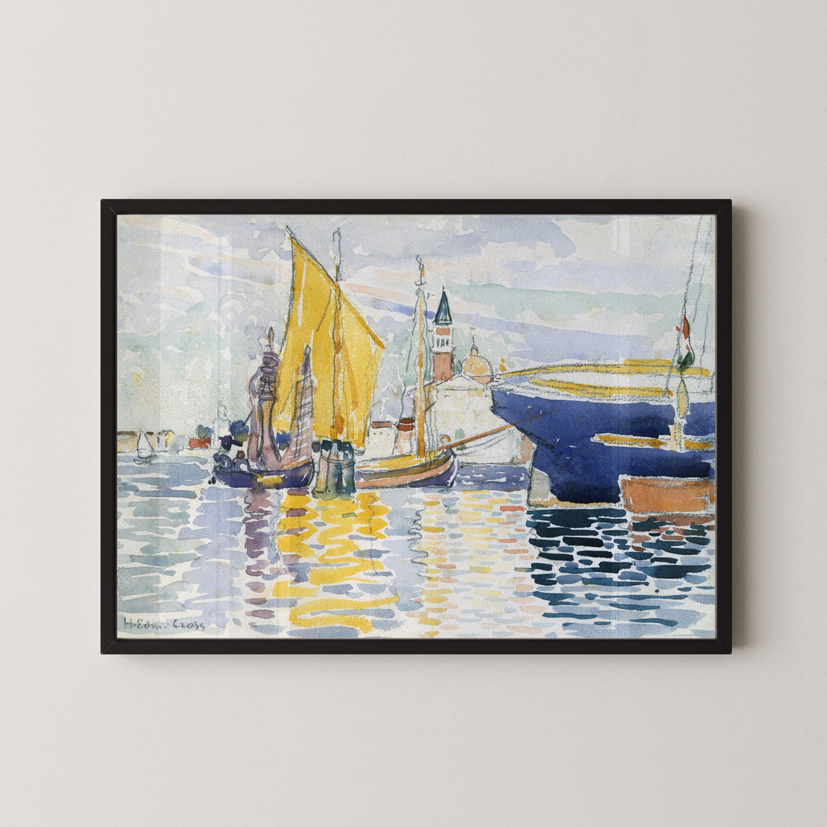Henri-Edmond Cross — Harbour with Yellow Sails, Watercolour | Fine Art Print