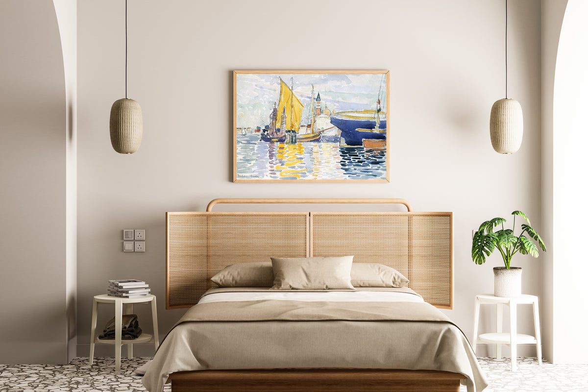 Henri-Edmond Cross — Harbour with Yellow Sails, Watercolour | Fine Art Print