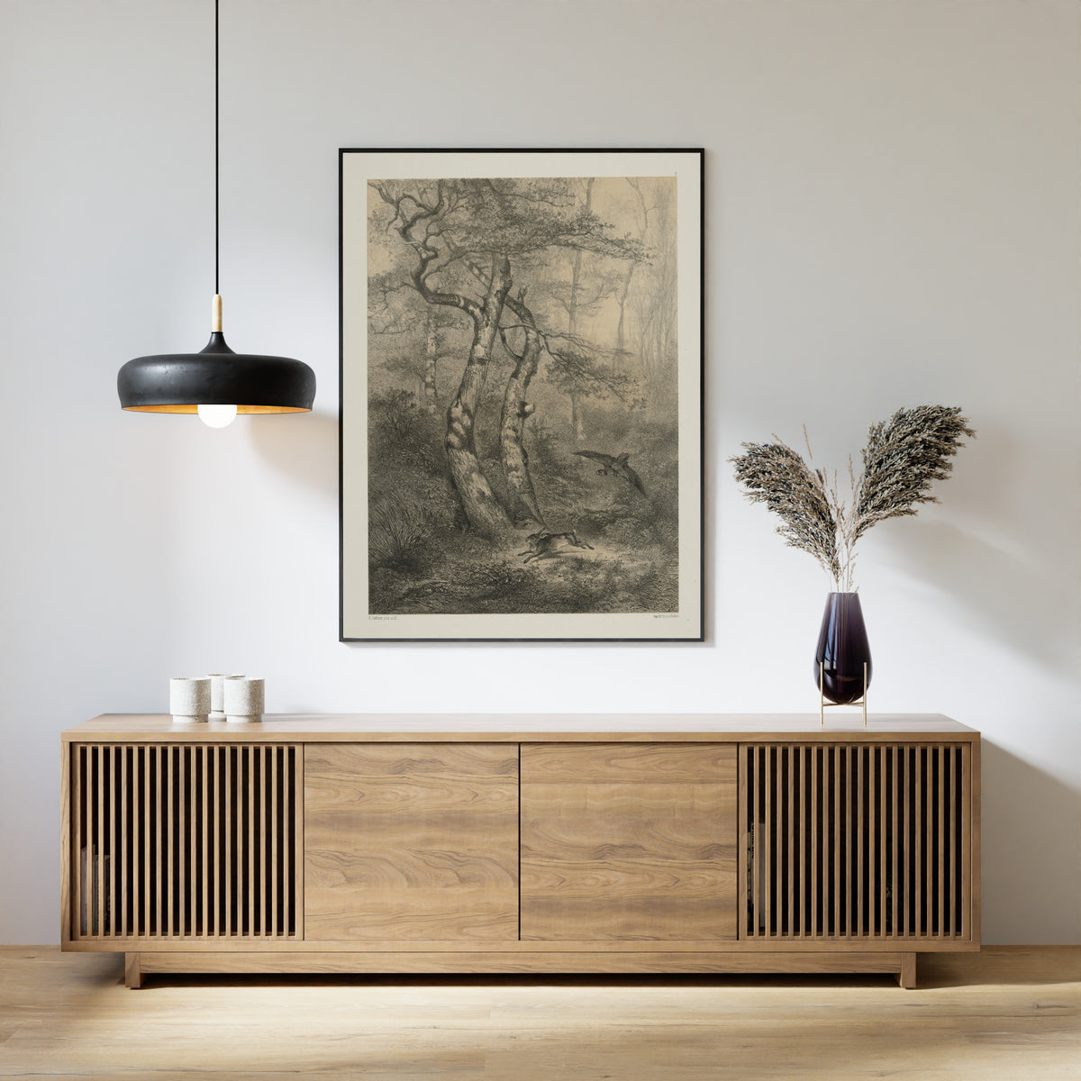 Karl Bodmer — Hare Pursued by a Goshawk | Fine Art Print