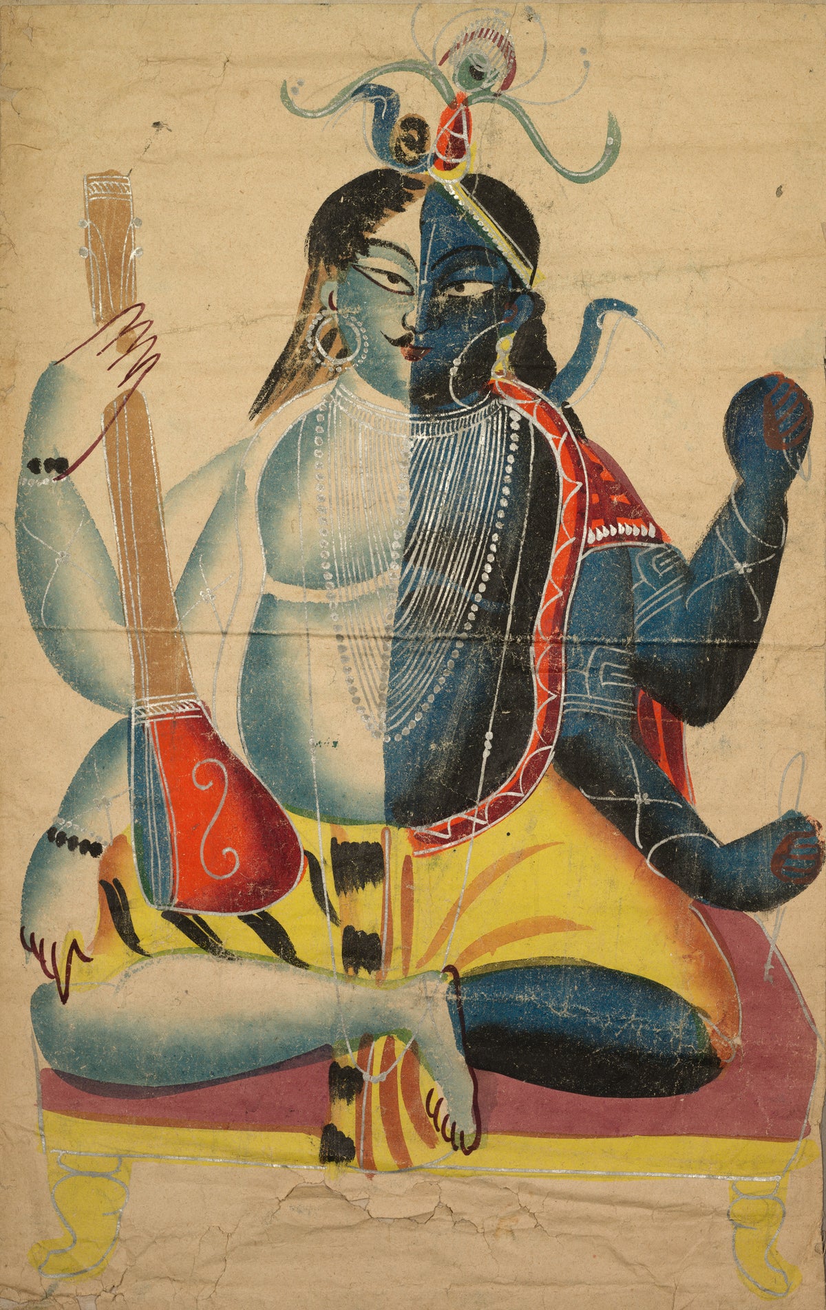 Kalighat painter — Hari-Hara | Kalighat Painting Print