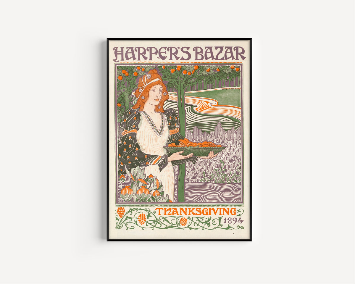 Louis Rhead — Harper’s Bazar, Thanksgiving 1894 | Vintage Thanksgiving Print