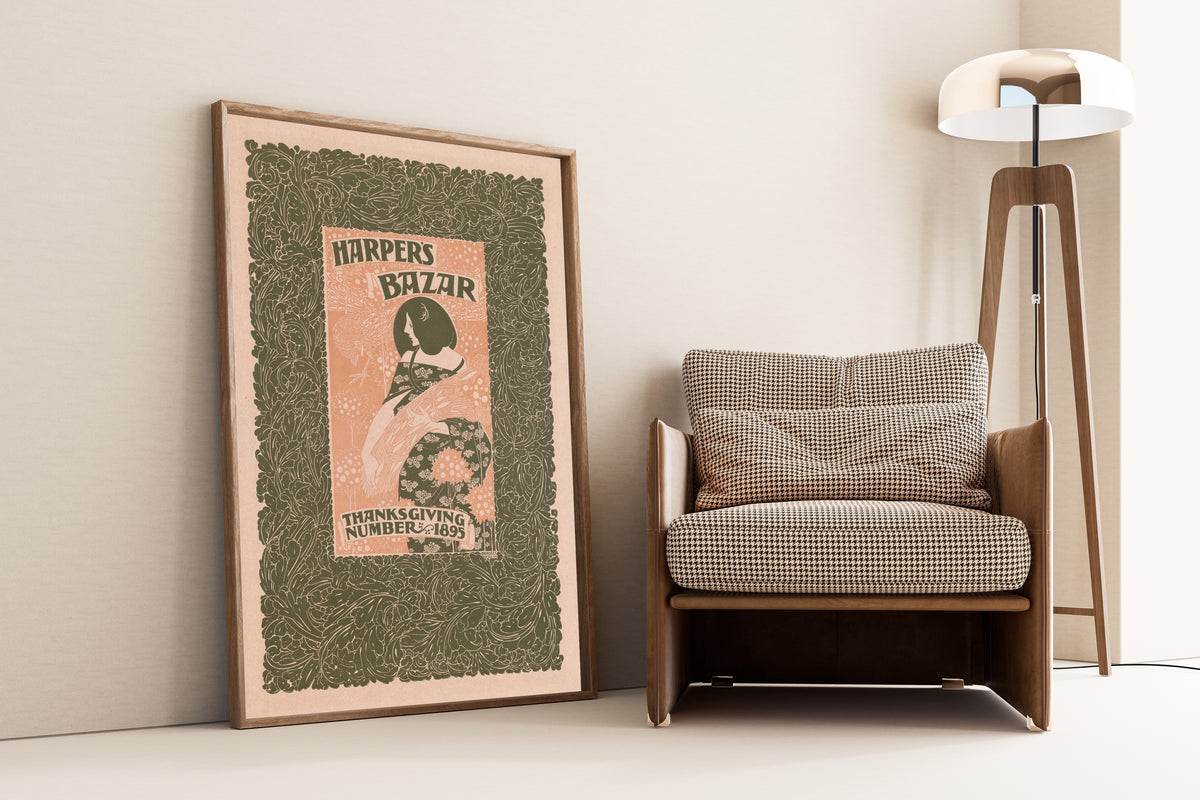Will Bradley — Harper's Bazar, Thanksgiving Number, 1895 | Vintage Thanksgiving Print
