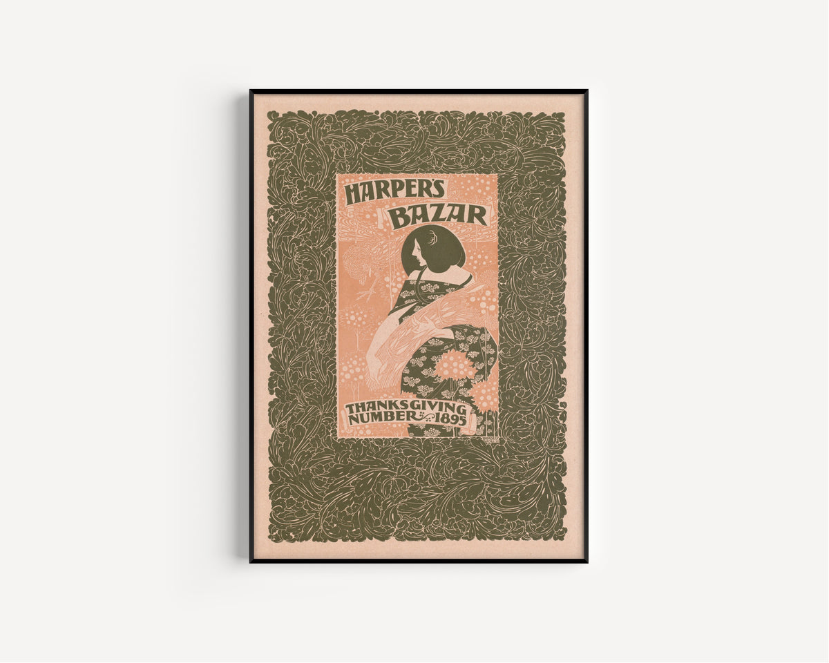 Will Bradley — Harper's Bazar, Thanksgiving Number, 1895 | Vintage Thanksgiving Print