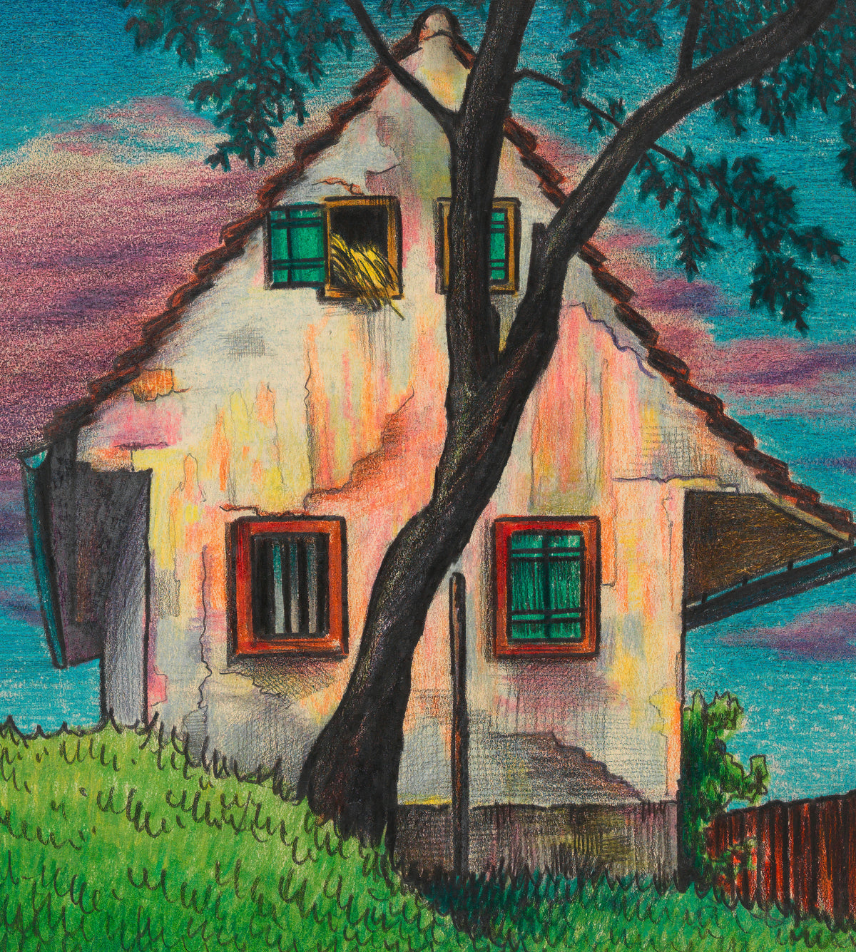Karl Wiener — Haus im Abend (House in the Evening) | Expressionist Art Print