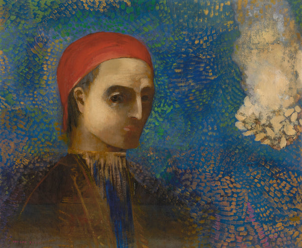 Odilon Redon — Head of a Man in a Red Cap | Symbolist Art Print