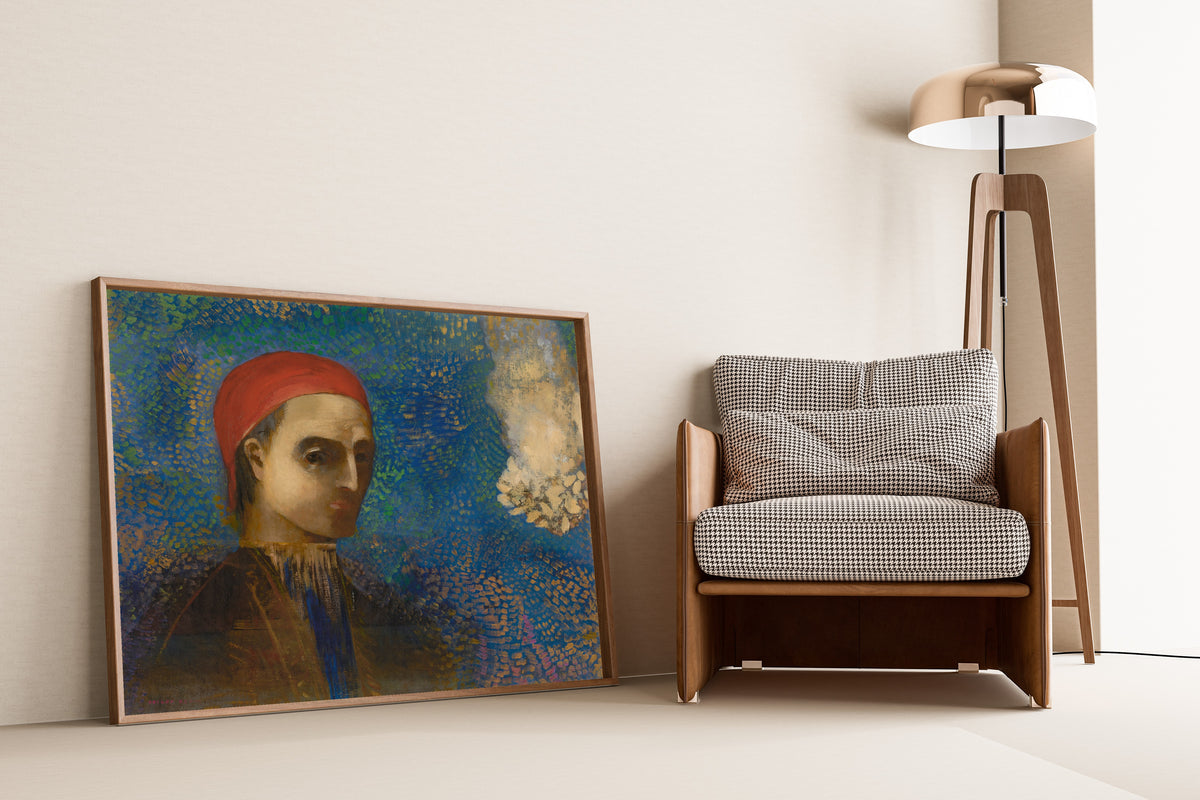Odilon Redon — Head of a Man in a Red Cap | Symbolist Art Print
