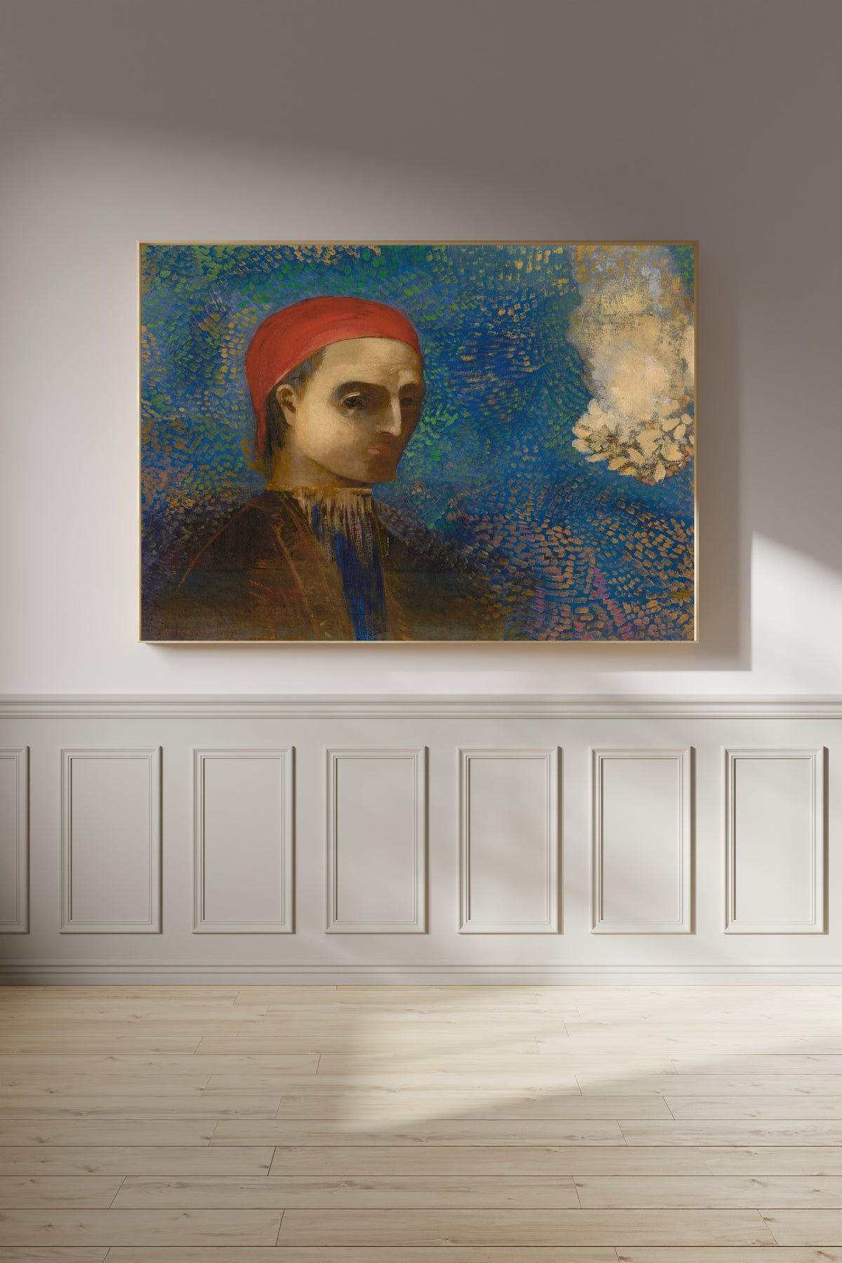 Odilon Redon — Head of a Man in a Red Cap | Symbolist Art Print