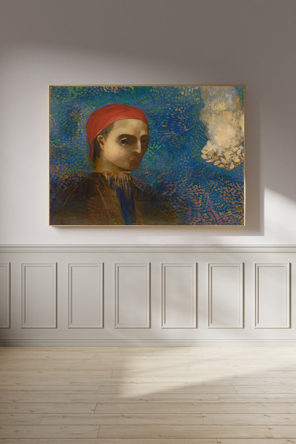 Odilon Redon — Head of a Man in a Red Cap | Symbolist Art Print