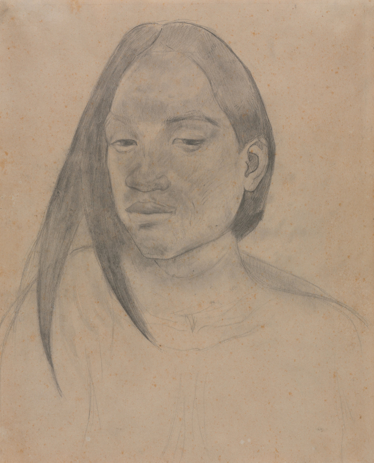 Paul Gauguin — Head of a Tahitian Woman (Graphite Study) | Fine Art Print